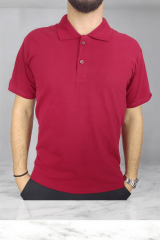 Polo Yaka Kısa Kollu Bordo Lakost Tşört