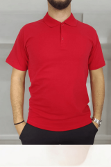 Polo Yaka Kısa Kol Kırmızı Lakost Tşört