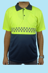 Dry Touch Polo Yaka  Dama Reflektörlü Sarı Tişört